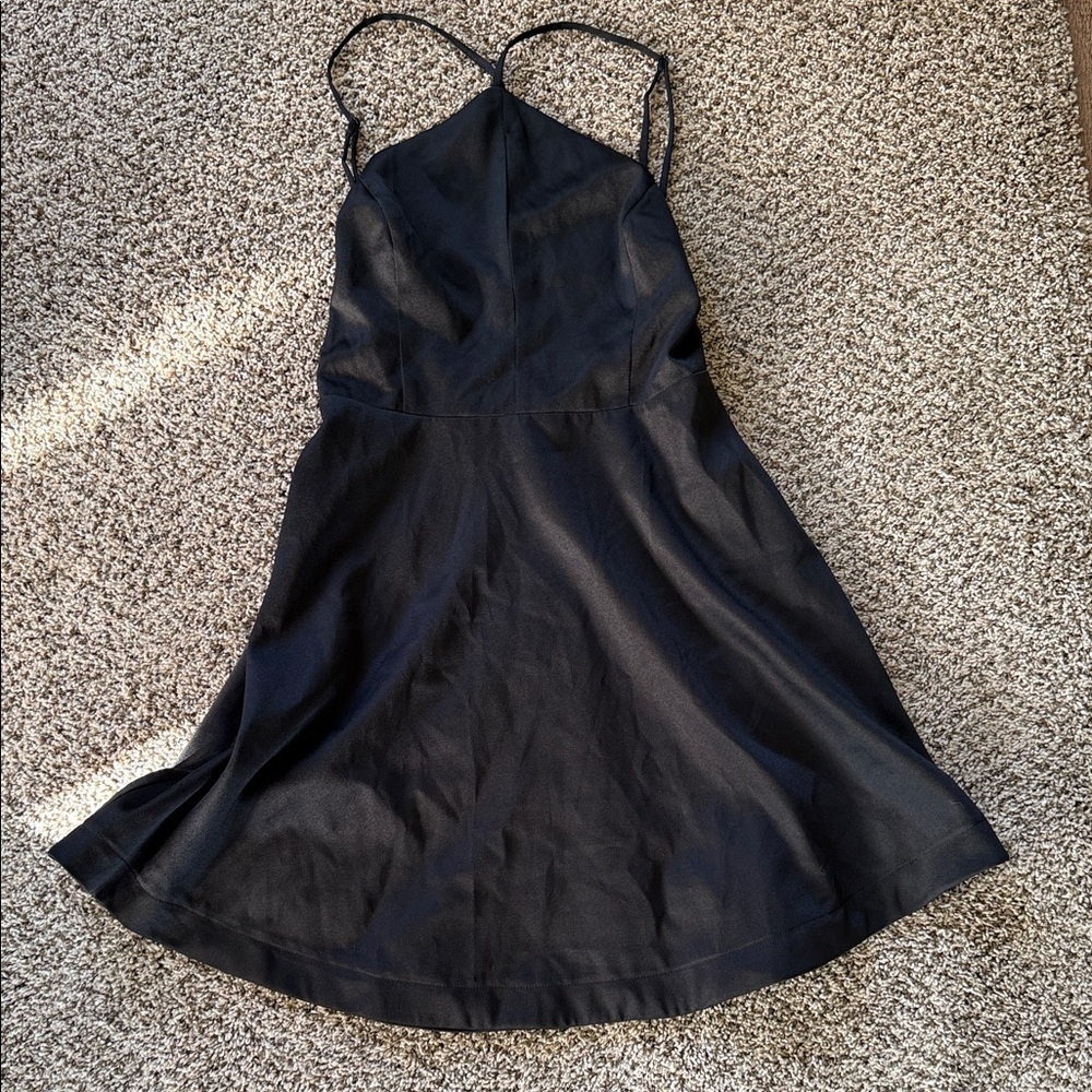 Chic Black Spaghetti Strap Mini Dress